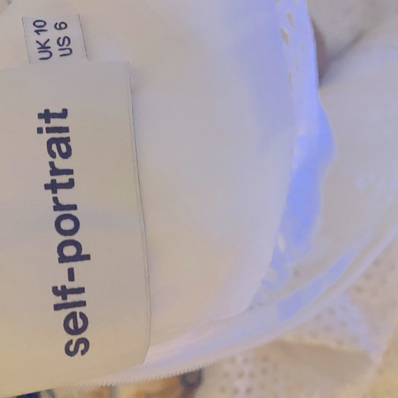 Self-Portrait White  Bea Guipure  Embroidery Lace Midi Dress - Picture 11 of 11